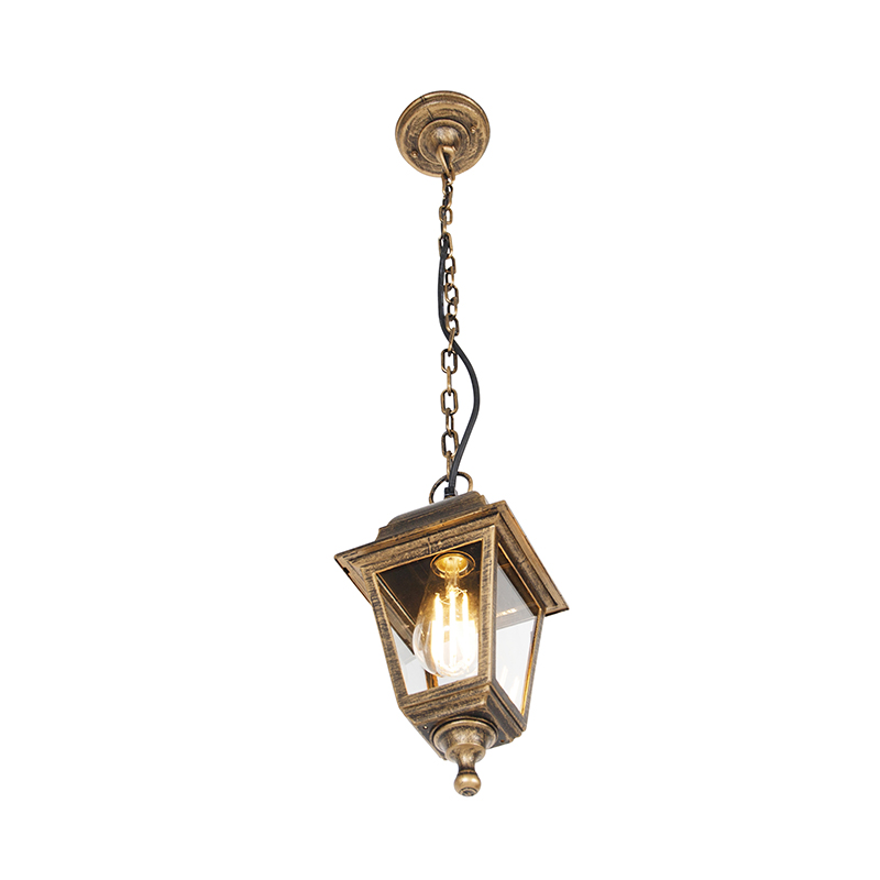 Classic Outdoor Pendant Light Antique Gold IP44 - Capital