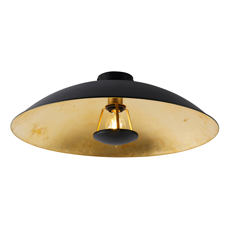 Vintage lampa sufitowa czarna ze złotem 60 cm - Emilienne Novo