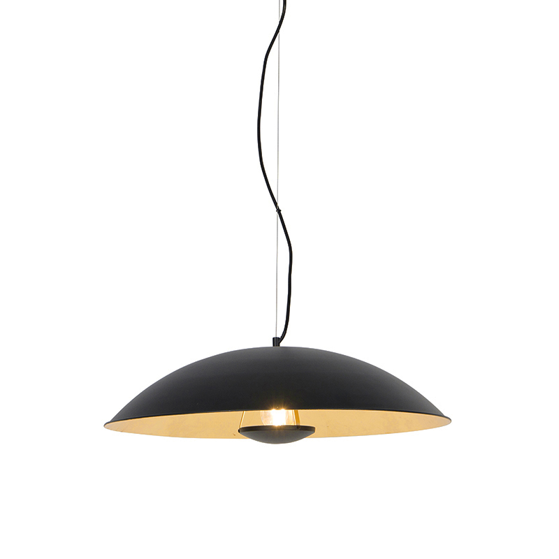 Levně Vintage závěsná lampa černá se zlatem 60 cm - Emilienne Novo
