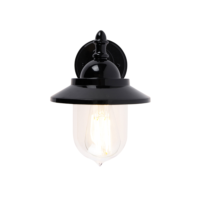 applique d'extérieur classique noire ip44 - oxford