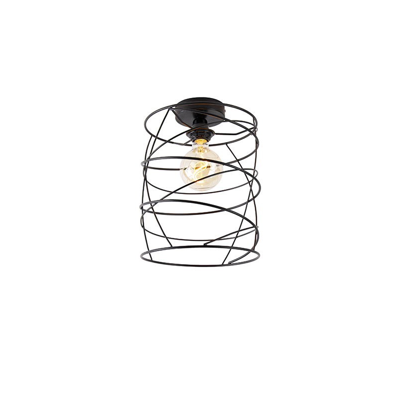Design plafondlamp zwart - Spira Design plafondlamp zwart - Spira