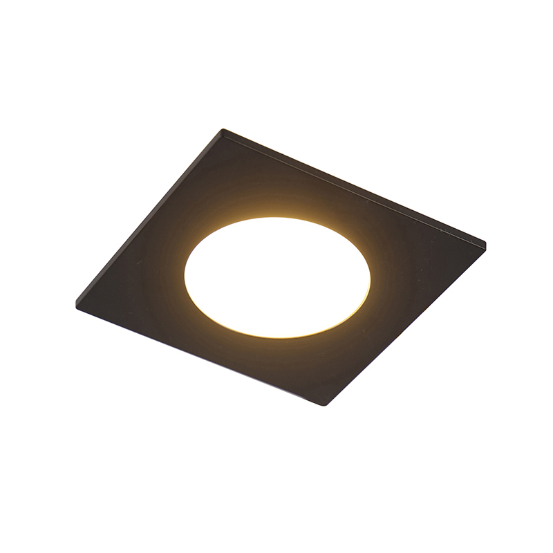 Modern infälld spot svart inkl. LED 3-stegs dimbar IP65 – helt enkelt