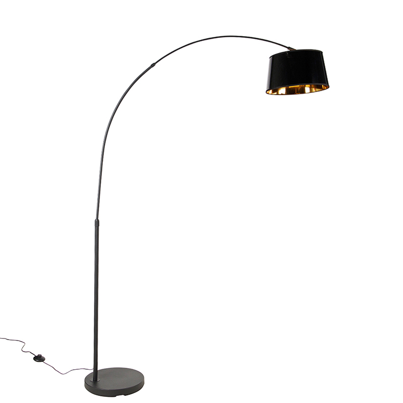 Moderne booglamp zwart met goud - Arc Basic Moderne booglamp zwart met goud - Arc Basic
