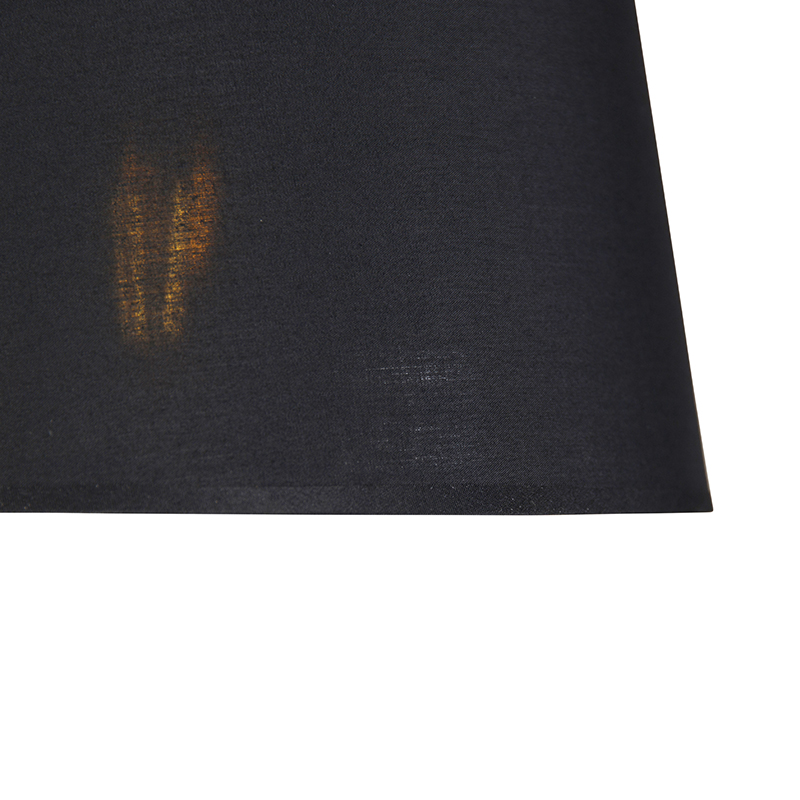 QAZQA Moderno Lámpara De Arco Moderna Negra Con Oro - Arc Basic Acero /Textil /Plástico Alargada Adecuado Para LED Max. 1 X 20 Watt 14 Lámpara de arco moderna negra con oro - Arc Basic