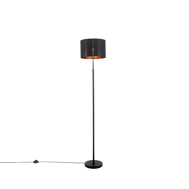 Moderne vloerlamp zwart met goud - VT 1