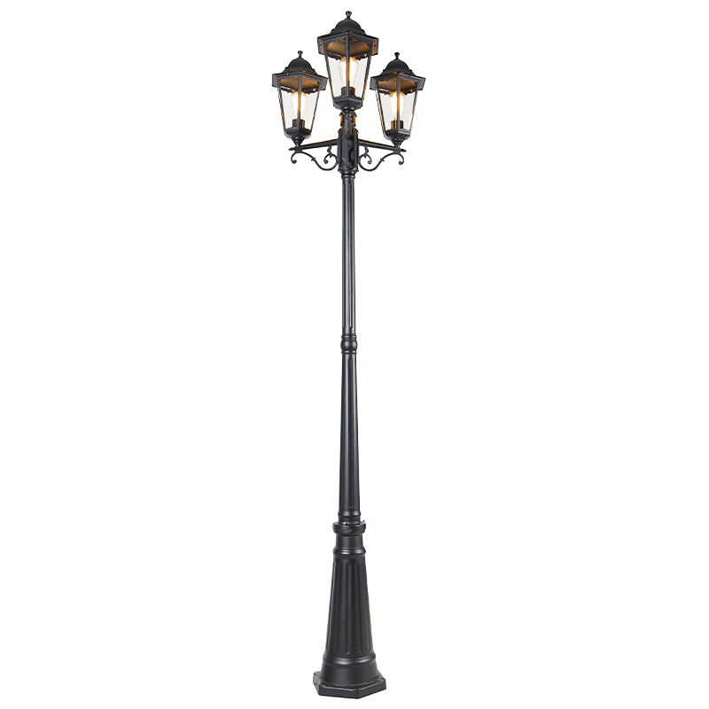 Vonkajšia lampa čierna 220 cm 3-svetlo IP44 - Havana Vonkajšia lampa čierna 220 cm 3-svetlo IP44 - Havana