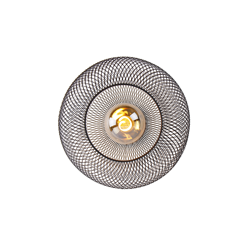 plafonnier moderne noir 30 cm - mesh ball