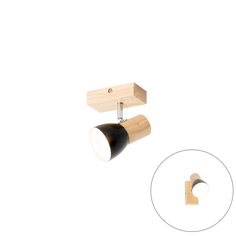Landelijk wandlamp zwart verstelbaar - Thorin Landelijk wandlamp zwart verstelbaar - Thorin