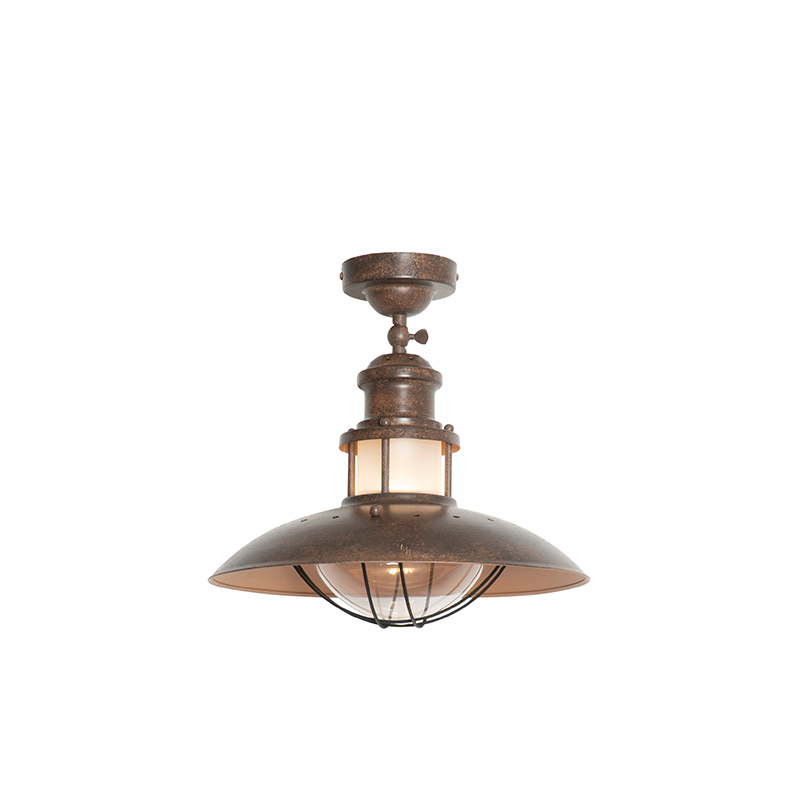 QAZQA Industriële plafondlamp roestbruin - Louisanne
