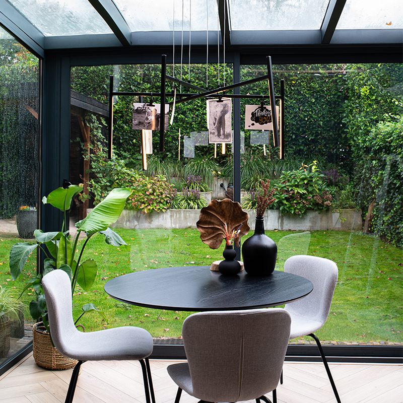 Design hanglamp zwart 3-staps dimbaar 6-lichts - Kroon Design hanglamp zwart 3-staps dimbaar 6-lichts - Kroon