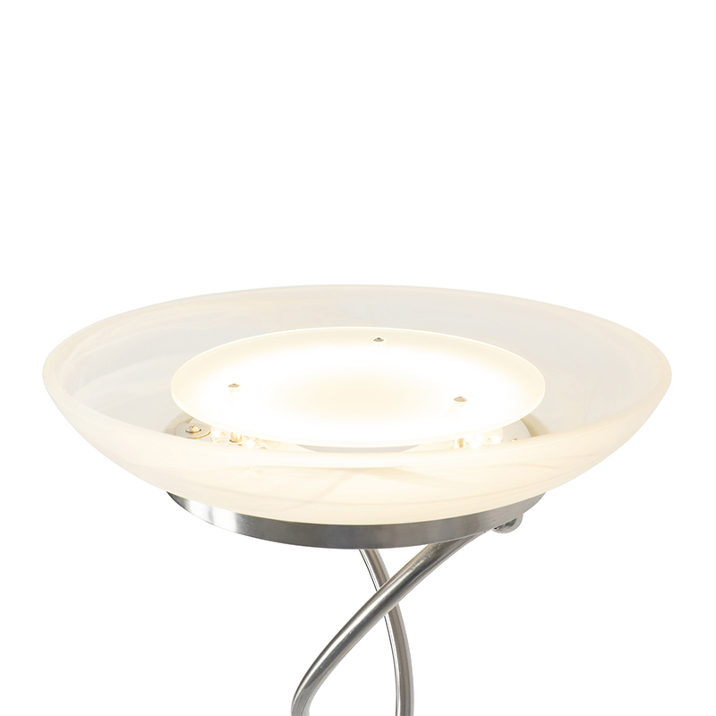lampadaire acier avec led et gradateur avec lampe de lecture - empoli