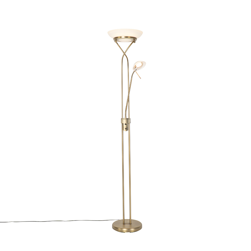lampadaire bronze avec led et variateur avec lampe de lecture - empoli