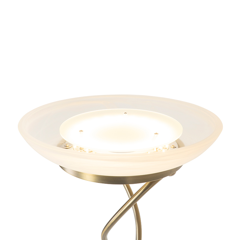 lampadaire bronze avec led et variateur avec lampe de lecture - empoli