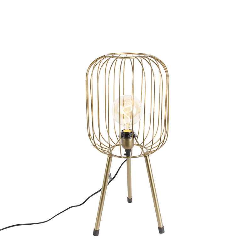 Moderná stolná lampa statív mosadz - drôt