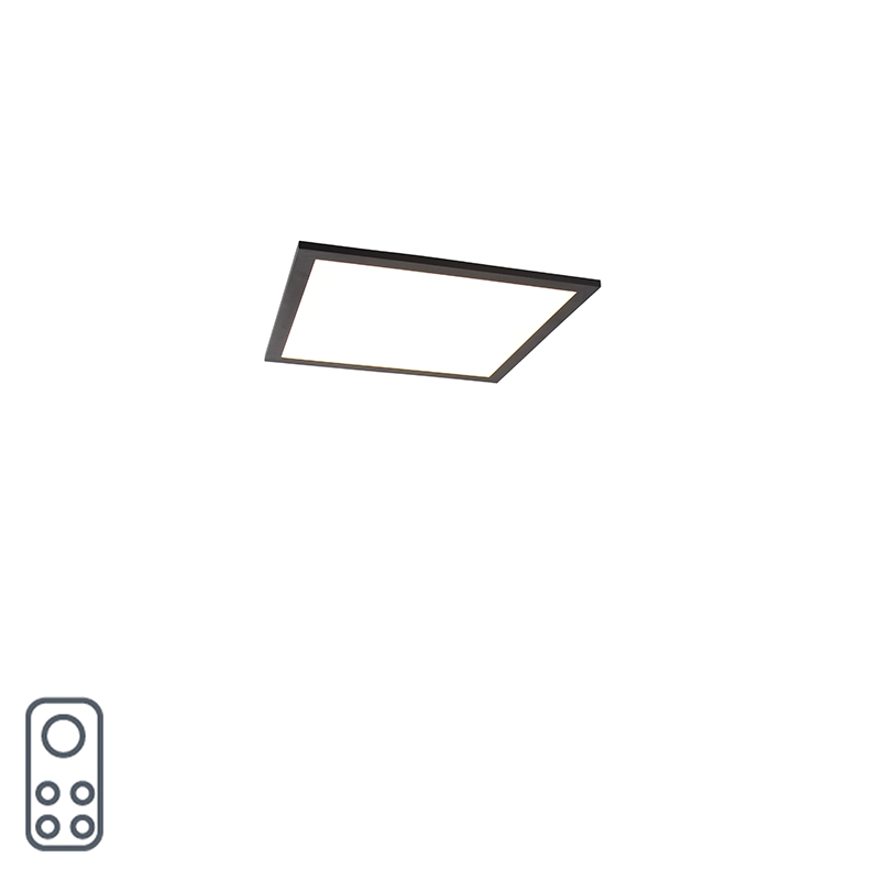 QAZQA Plafondlamp zwart 40 cm incl. LED met afstandsbediening - Live