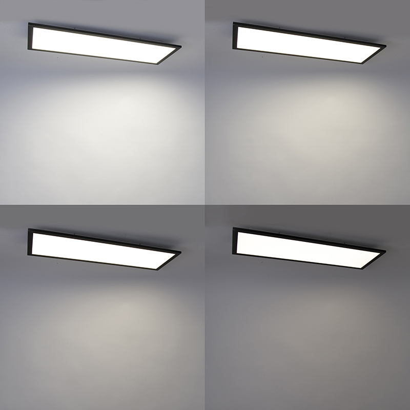 Plafoniera nera da 80 cm incl. LED con telecomando - Live
