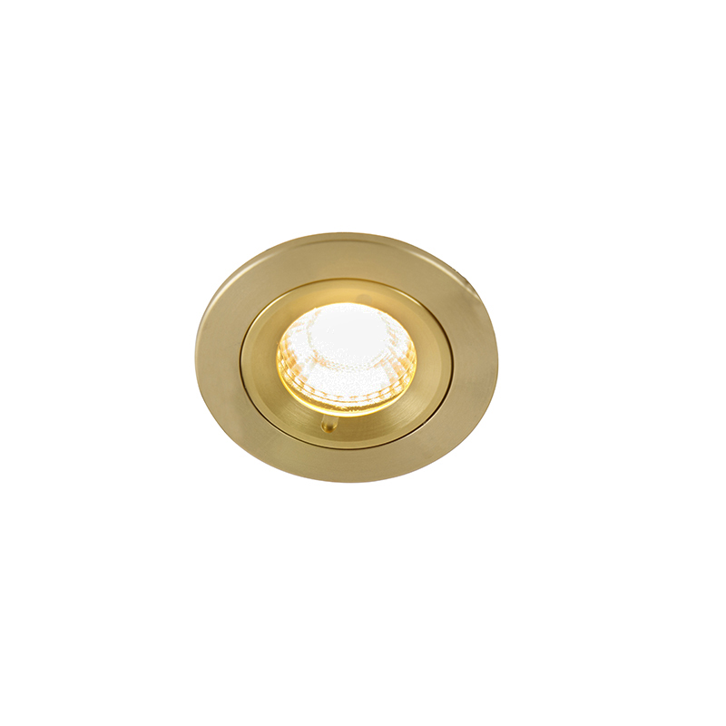 Levně Moderní vestavné bodové svítidlo zlaté kulaté IP44 - Xena