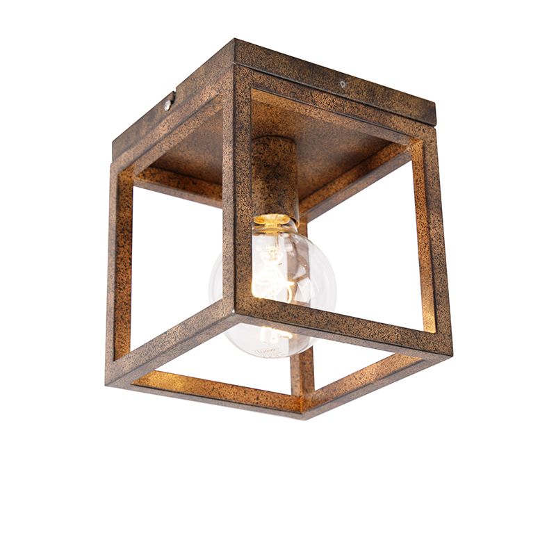 Priemyselné stropné svietidlo hrdzavohnedé - Cage