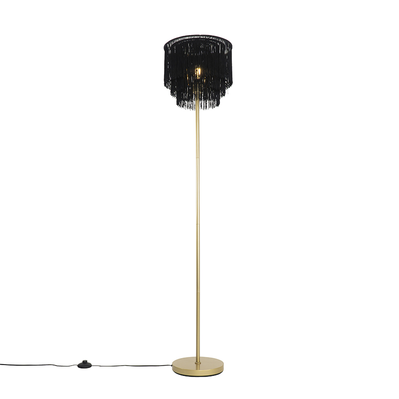 Keleti állólámpa aranyfekete árnyalatú rojtokkal - Franxa
