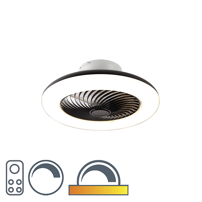 Design plafondventilator zwart dimbaar - Clima Design plafondventilator zwart dimbaar - Clima