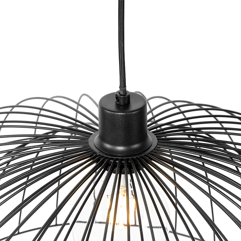 Design Pendant Lamp Black with Double Shade 66cm - Pua