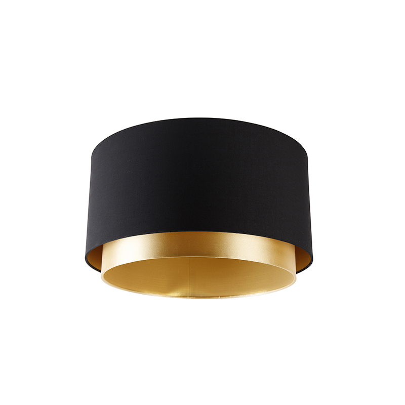 Tkaný tienidlo čierne 40/47/26 so zlatým vnútrom