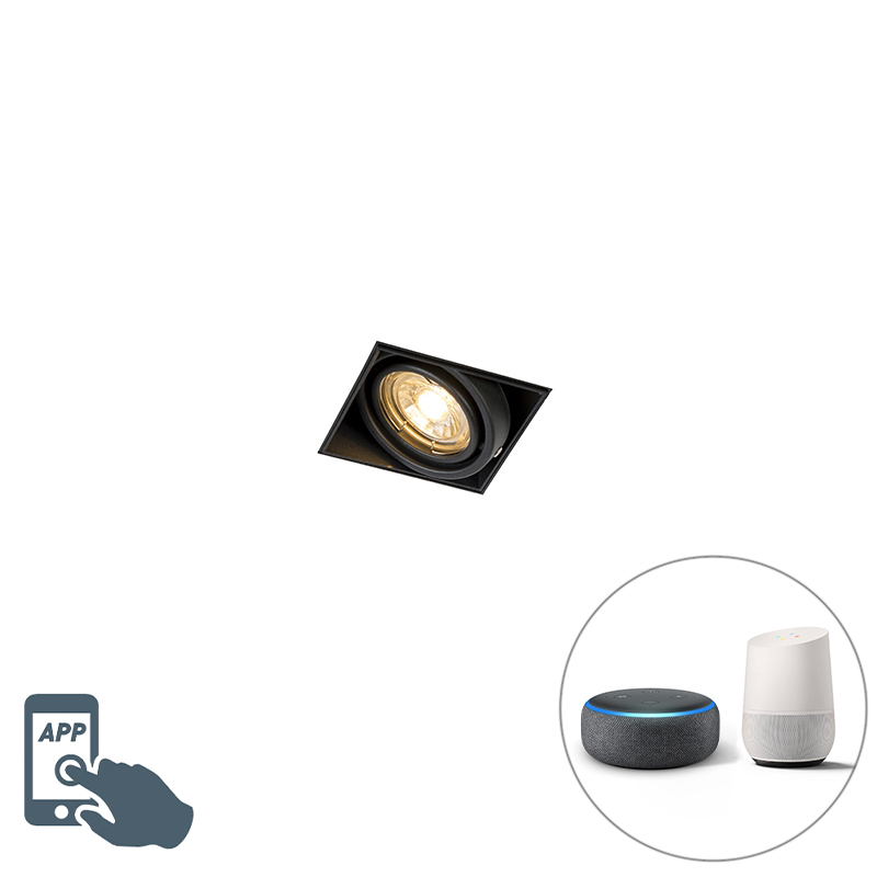 Smart inbouwspot zwart incl. Wifi GU10 trimless - Oneon 1 Smart inbouwspot zwart incl. Wifi GU10 trimless - Oneon 1