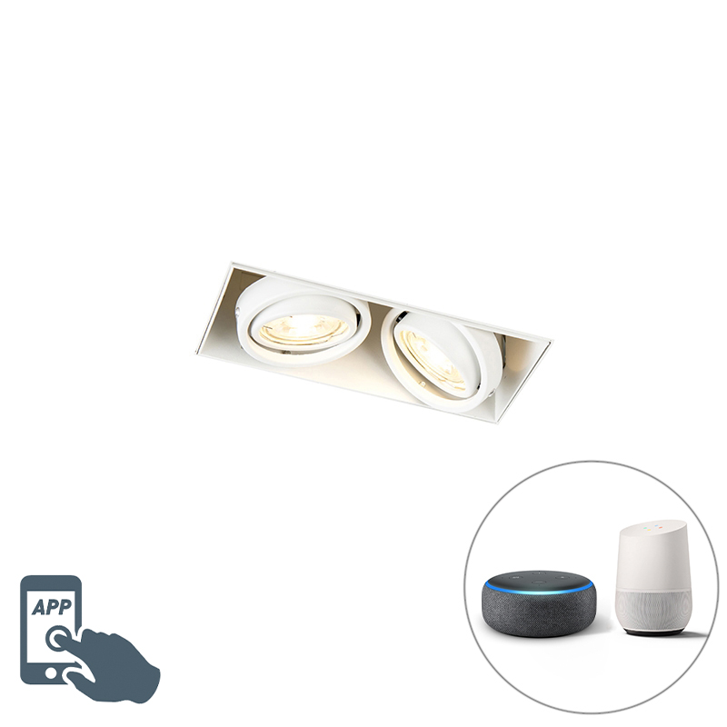 Smart inbouwspot wit trimless incl. 2 WiFi GU10 - Oneon 2 Smart inbouwspot wit trimless incl. 2 WiFi GU10 - Oneon 2