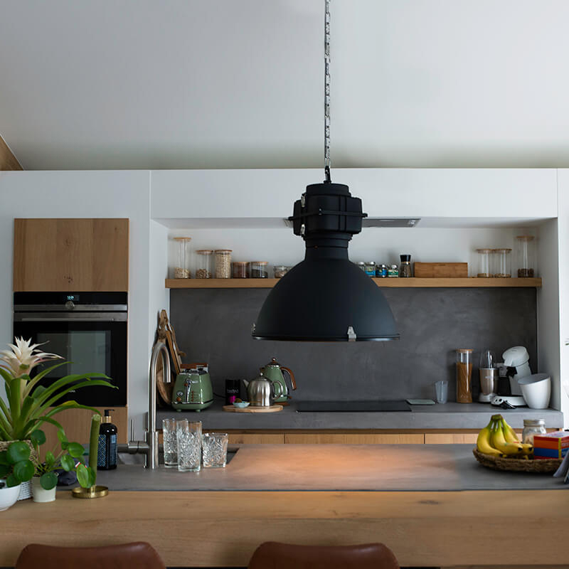 Smart Industrial Pendant Light Black 53 cm Incl. A60 Wifi - Sicko