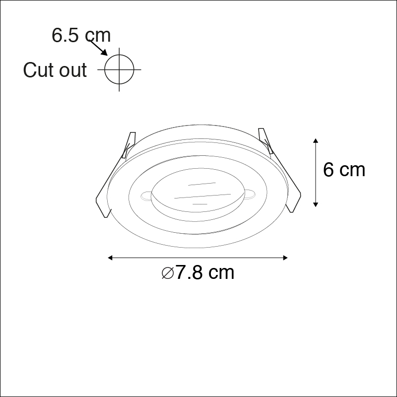Moderner smarter Einbaustrahler schwarz rund inkl. WiFi GU10 IP54 - Xena