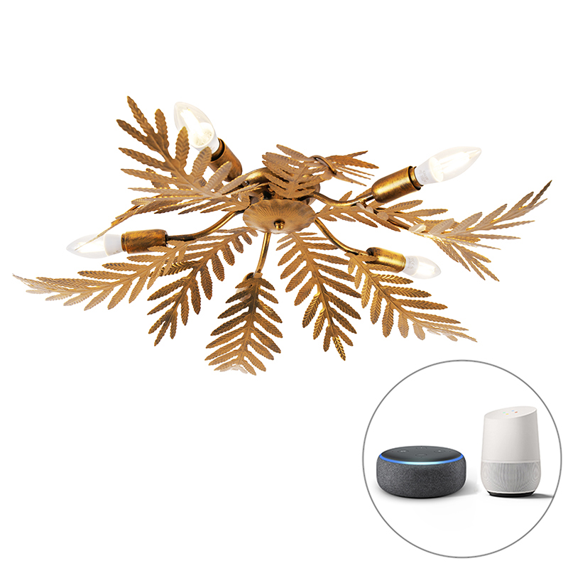 Stropné svietidlo Vintage Smart zlaté vrátane 5 WiFi E14 - Botanica