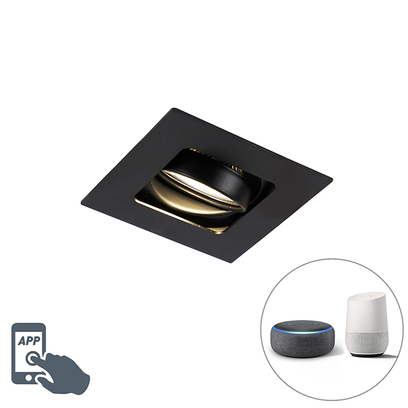 Moderne Smart inbouwspot zwart incl. WiFi GU10 - Artemis Moderne Smart inbouwspot zwart incl. WiFi GU10 - Artemis