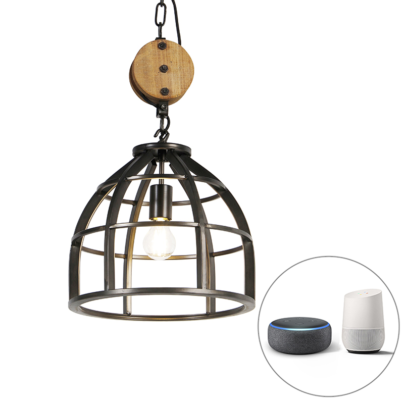 Inteligentné závesné svietidlo čierne 34,5 cm vrátane WiFi A60 - Arthur