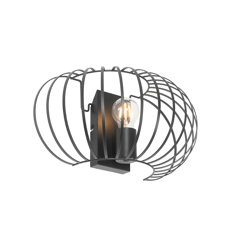 Design wandlamp zwart 39 cm - Johanna