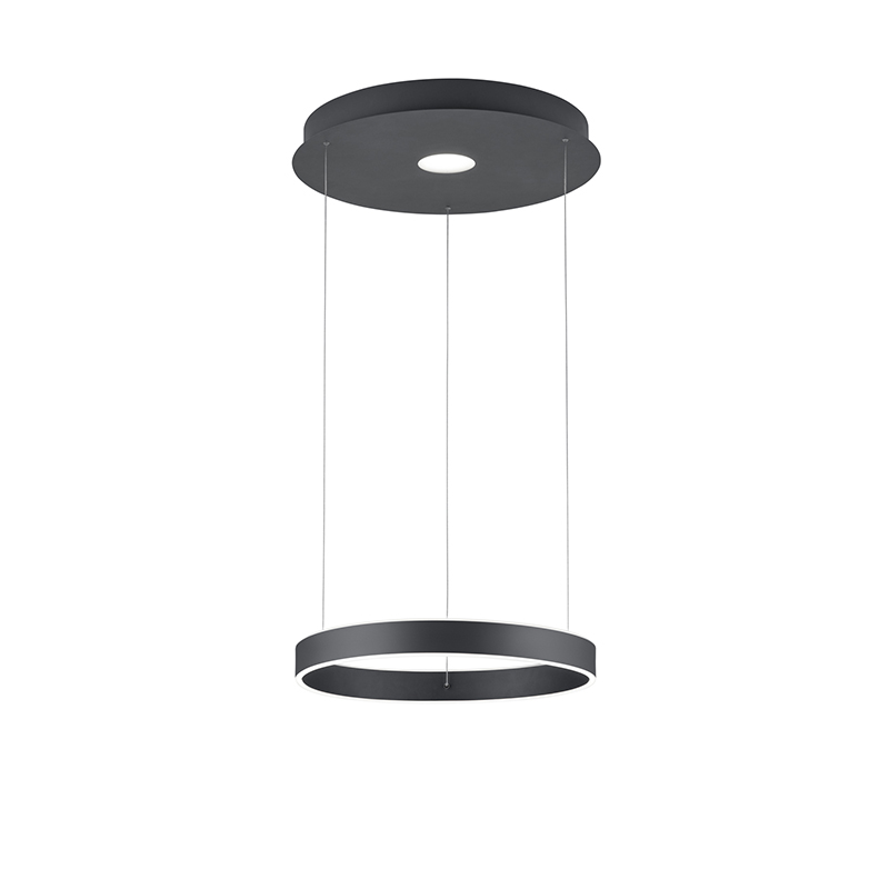 Design hanglamp grijs incl. LED 3-staps dimbaar - Jeroen
