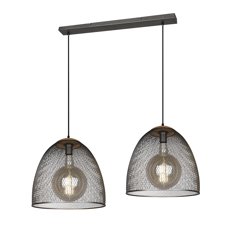 Industriële hanglamp staal 2-lichts - Ravi Industriële hanglamp staal 2-lichts - Ravi