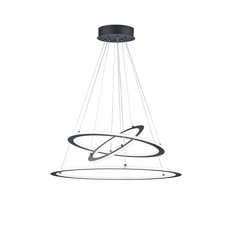 Designerska lampa wisząca szara LED 3-stopniowe ściemnianie -Tijn