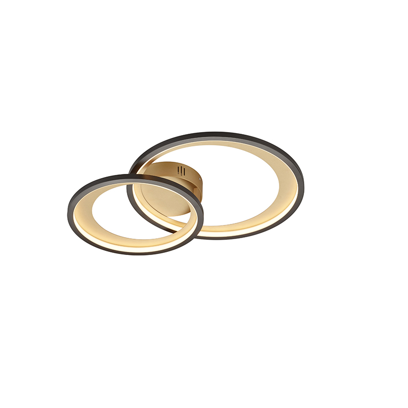 Stropná lampa čierna so zlatom 85 cm vrátane LED a stmievača - Anita