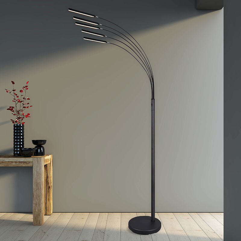 Vloerlamp staal incl. LED 3-staps dimbaar 5-lichts - Kasia Vloerlamp staal incl. LED 3-staps dimbaar 5-lichts - Kasia