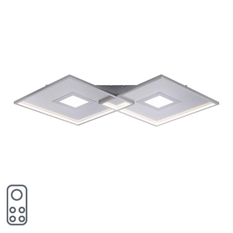 Stalowa lampa sufitowa z diodą LED i pilotem - Odile