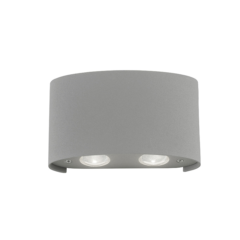 Moderne wandlamp grijs 13 cm incl. LED IP54 - Silly