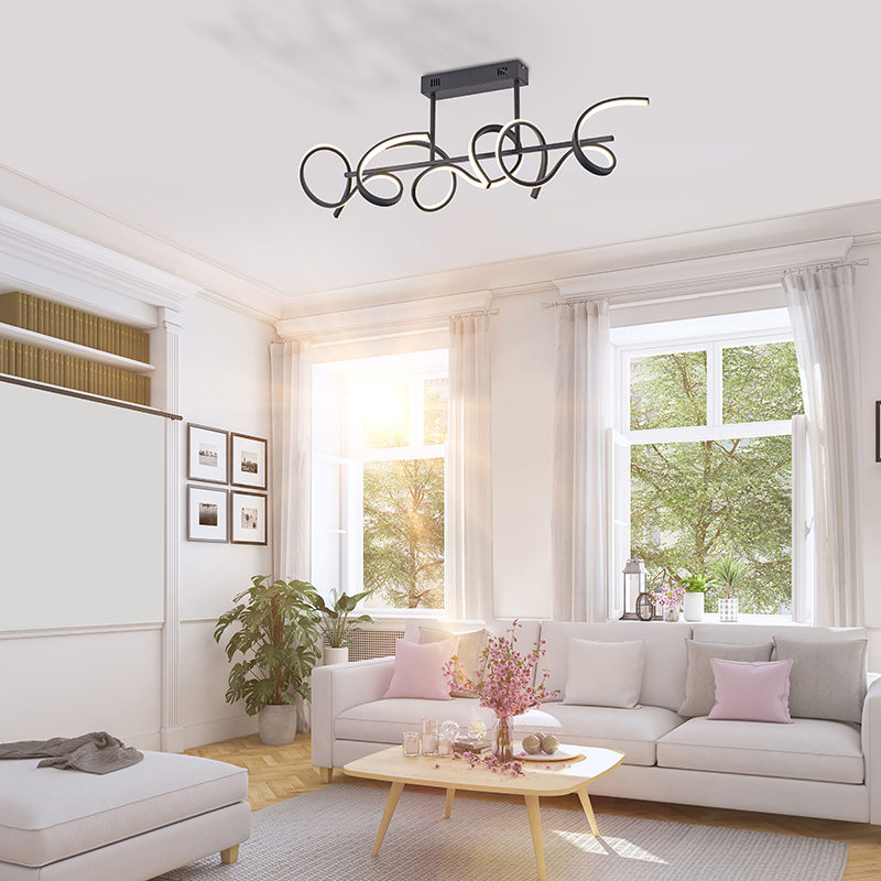 Design plafondlamp zwart incl. LED en dimmer - Krisscross Design plafondlamp zwart incl. LED en dimmer - Krisscross