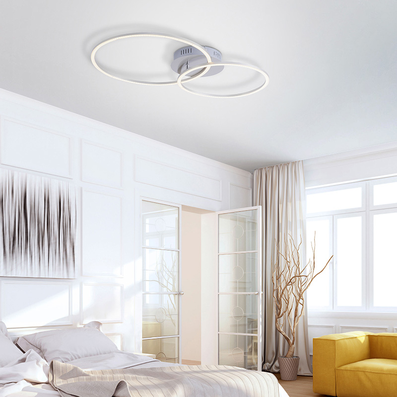 Plafondlamp wit incl. LED en dimbaar 2-lichts - Julka Plafondlamp wit incl. LED en dimbaar 2-lichts - Julka