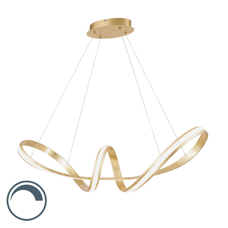 Lampe à suspension design or avec LED 80 cm - Belinda