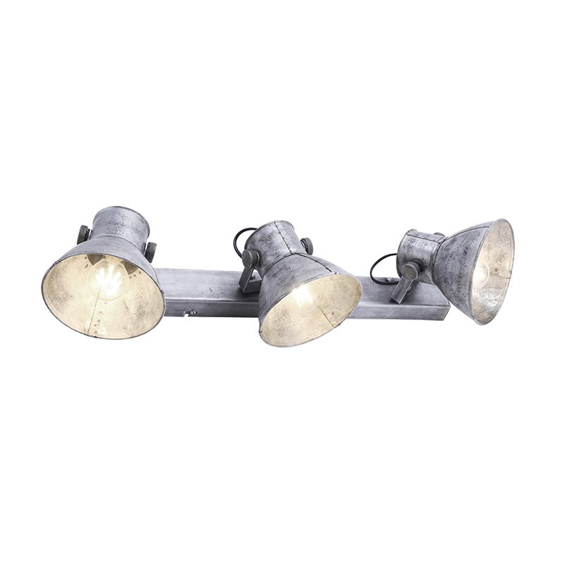 Industriële plafondlamp grijs 3-lichts - Samia
