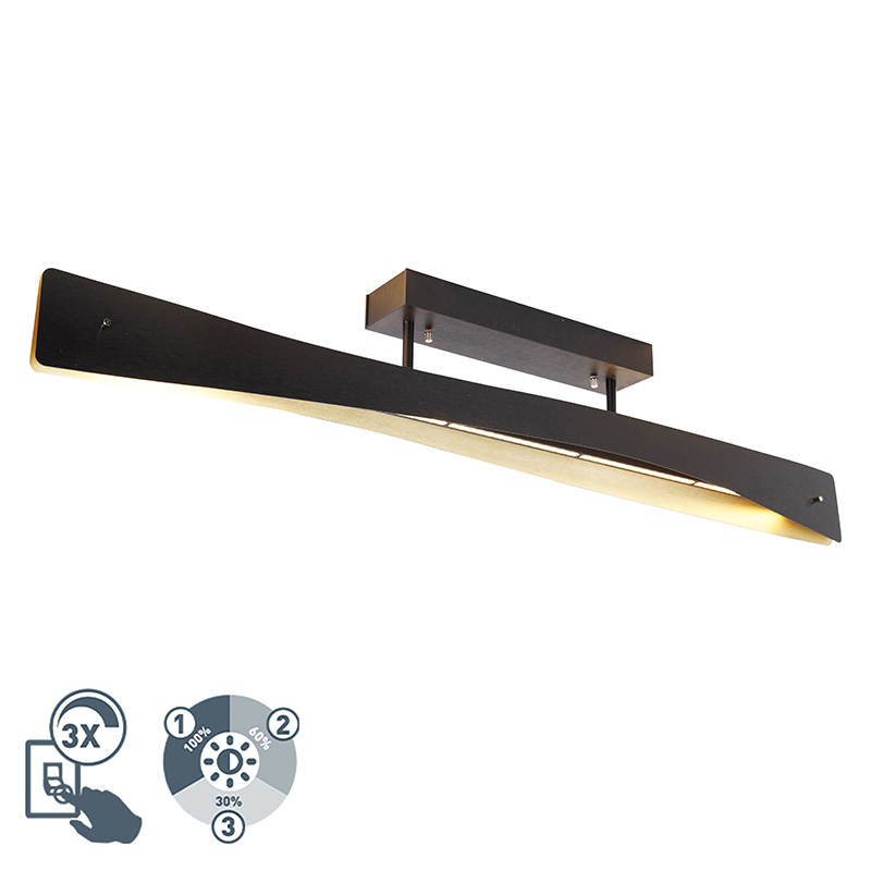 Plafondlamp zwart incl. LED 4-staps dimbaar - Sjaak Plafondlamp zwart incl. LED 4-staps dimbaar - Sjaak