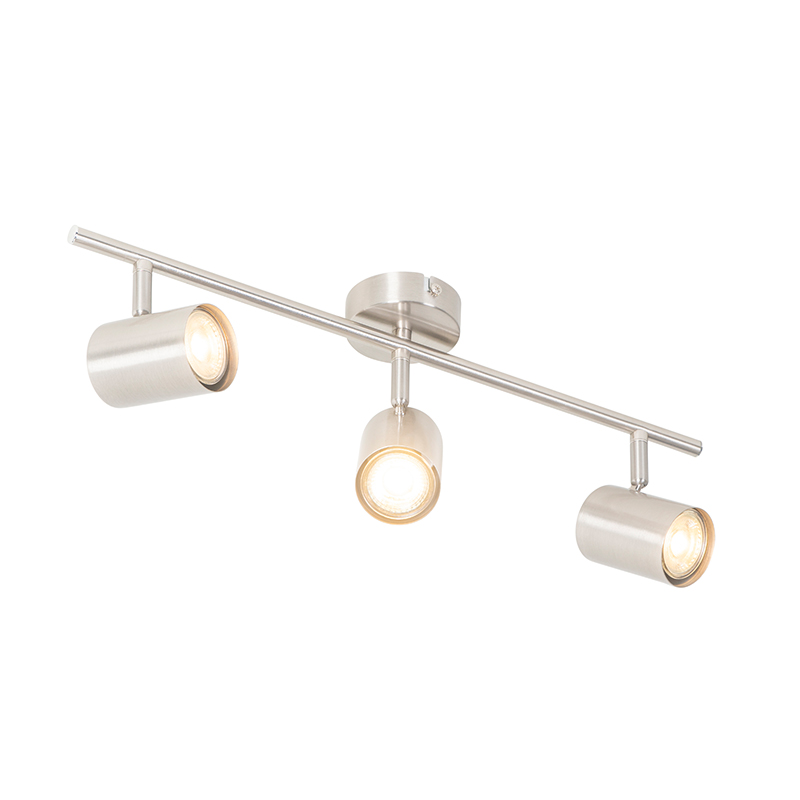 Moderné stropné svietidlo oceľové 3 -svetelné nastaviteľné - Jeana
