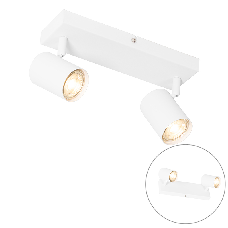 Moderné stropné svietidlo biele 2 -svetelné nastaviteľné - Jeana