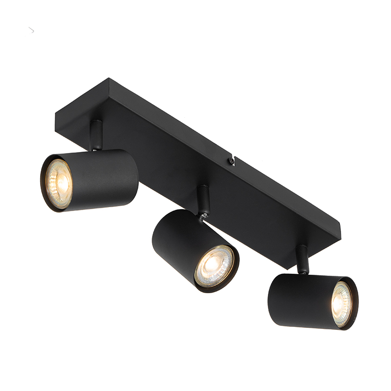 Modern Ceiling Lamp Black 3-Lights Adjustable Rectangular - Jeana