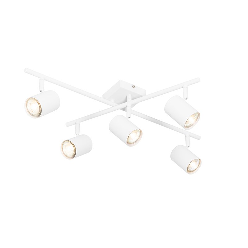 Moderne plafondlamp wit 5-lichts verstelbaar vierkant - Jeana